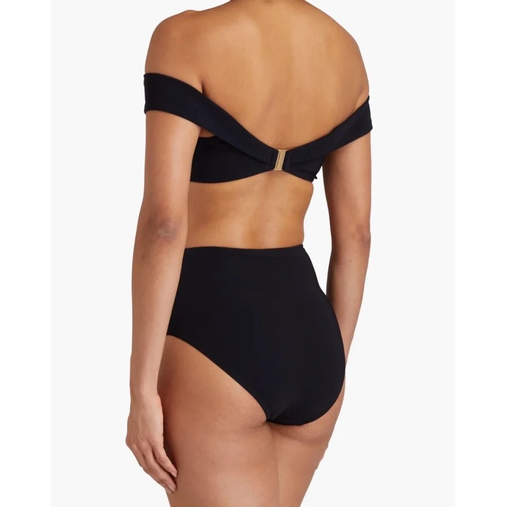 NWT Zimmermann Lexi Off Shoulder Sweetheart Neckline High-Waist Black Bikini Set - Picture 7 of 16